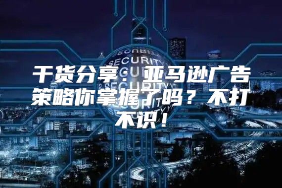 干货分享：亚马逊广告策略你掌握了吗？不打不识！