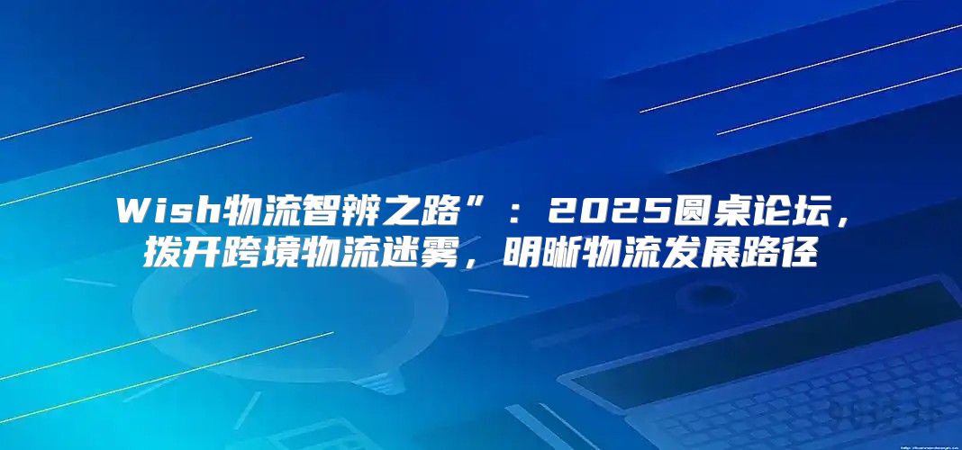 Wish物流智辨之路”：2025圆桌论坛，拨开跨境物流迷雾，明晰物流发展路径