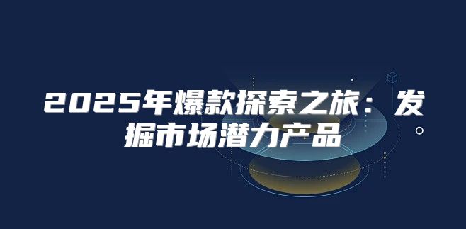 2025年爆款探索之旅：发掘市场潜力产品