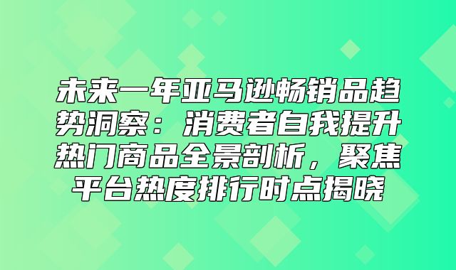 未来一年亚马逊畅销品趋势洞察：消费者自我提升热门商品全景剖析，聚焦平台热度排行时点揭晓