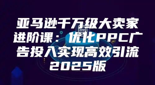 亚马逊千万级大卖家进阶课：优化PPC广告投入实现高效引流2025版
