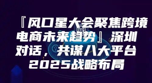 『风口星大会聚焦跨境电商未来趋势』深圳对话，共谋八大平台2025战略布局