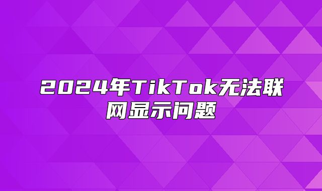 2025年TikTok无法联网显示问题