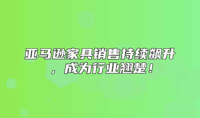 亚马逊家具销售持续飙升，成为行业翘楚！