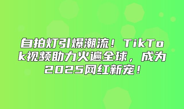 自拍灯引爆潮流！TikTok视频助力火遍全球，成为2025网红新宠！