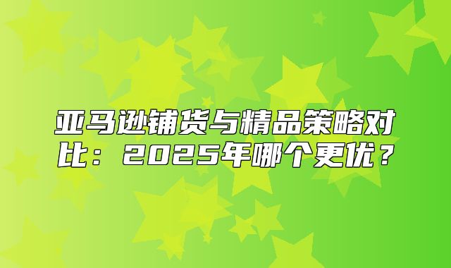 亚马逊铺货与精品策略对比：2025年哪个更优？