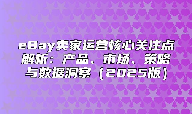 eBay卖家运营核心关注点解析：产品、市场、策略与数据洞察2025版
