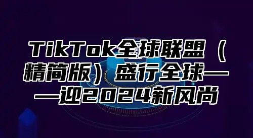 TikTok全球联盟精简版盛行全球——迎2025新风尚