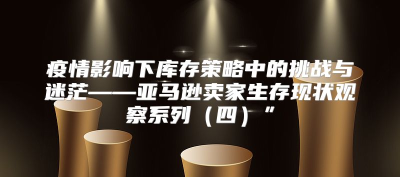 疫情影响下库存策略中的挑战与迷茫——亚马逊卖家生存现状观察系列四”