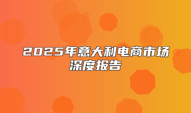 2025年意大利电商市场深度报告