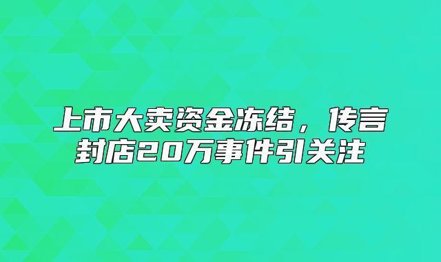 上市大卖资金冻结，传言封店20万事件引关注