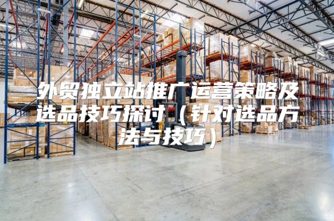 外贸独立站推广运营策略及选品技巧探讨针对选品方法与技巧