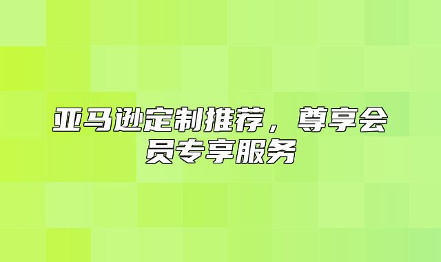 亚马逊定制推荐，尊享会员专享服务