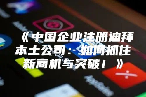中国企业注册迪拜本土公司：如何抓住新商机与突破！
