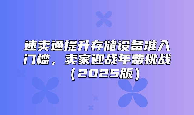 速卖通提升存储设备准入门槛，卖家迎战年费挑战2025版