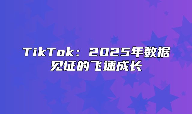 TikTok：2025年数据见证的飞速成长