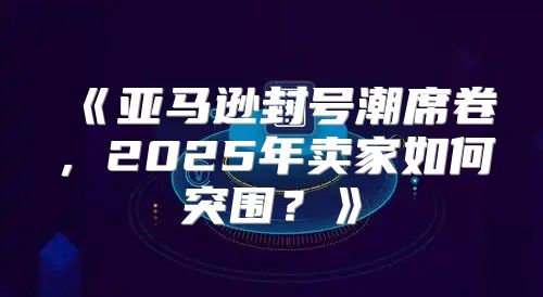 亚马逊封号潮席卷，2025年卖家如何突围？