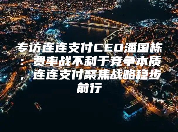 专访连连支付CEO潘国栋：费率战不利于竞争本质，连连支付聚焦战略稳步前行