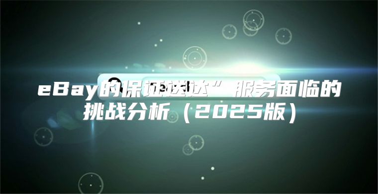 eBay的保证送达”服务面临的挑战分析2025版