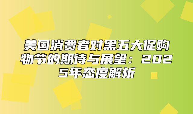 美国消费者对黑五大促购物节的期待与展望：2025年态度解析