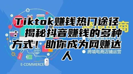Tiktok赚钱热门途径：揭秘抖音赚钱的多种方式！助你成为网赚达人