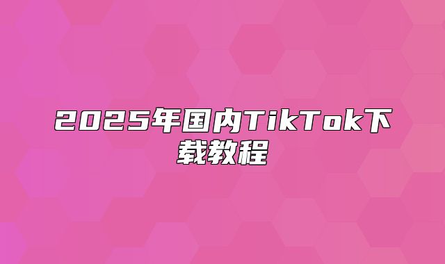 2025年国内TikTok下载教程