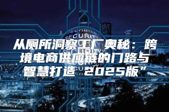 从厕所洞察工厂奥秘：跨境电商供应链的门路与智慧打造 2025版”