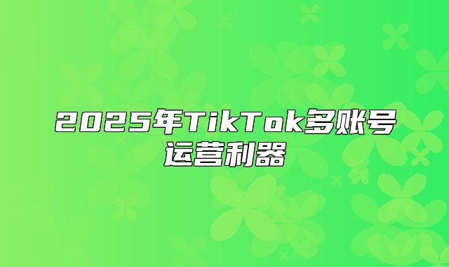 2025年TikTok多账号运营利器