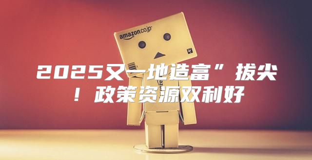 2025又一地造富”拔尖！政策资源双利好