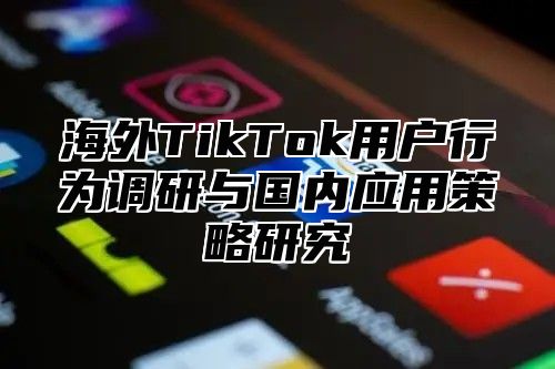 海外TikTok用户行为调研与国内应用策略研究