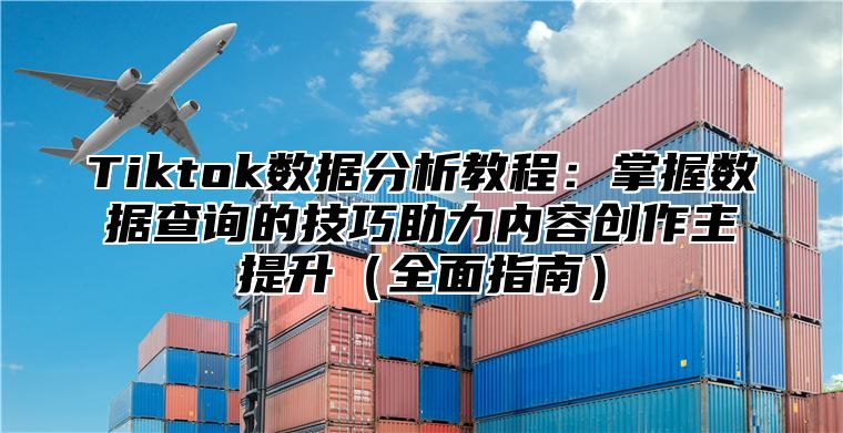 Tiktok数据分析教程：掌握数据查询的技巧助力内容创作主提升全面指南