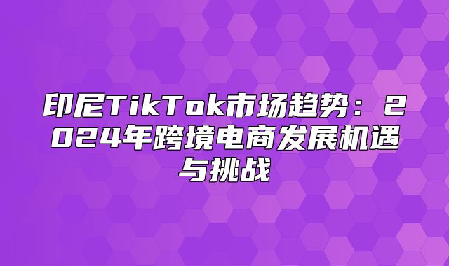 印尼TikTok市场趋势：2025年跨境电商发展机遇与挑战