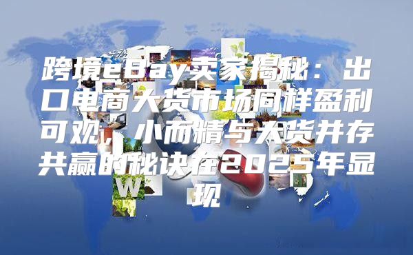 跨境eBay卖家揭秘：出口电商大货市场同样盈利可观，小而精与大货并存共赢的秘诀在2025年显现