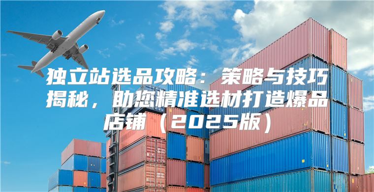 独立站选品攻略：策略与技巧揭秘，助您精准选材打造爆品店铺2025版
