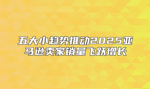 五大小趋势推动2025亚马逊卖家销量飞跃增长