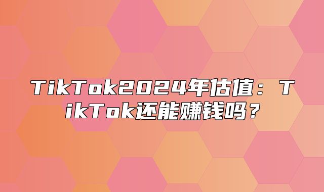 TikTok2025年估值：TikTok还能赚钱吗？
