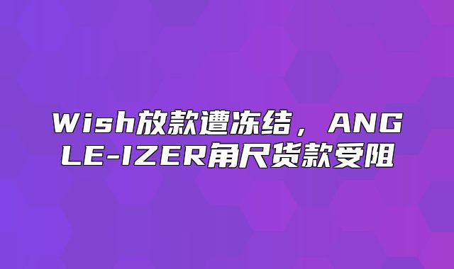Wish放款遭冻结，ANGLE-IZER角尺货款受阻