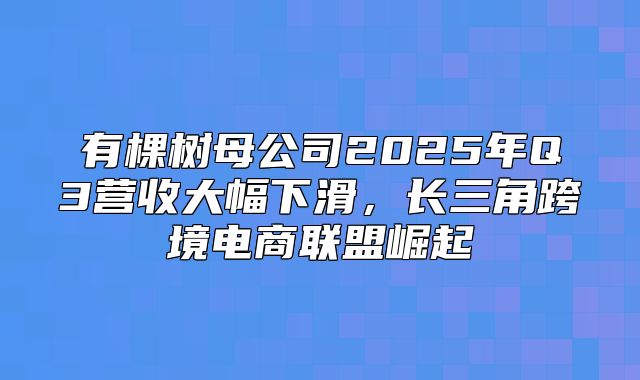 有棵树母公司2025年Q3营收大幅下滑，长三角跨境电商联盟崛起