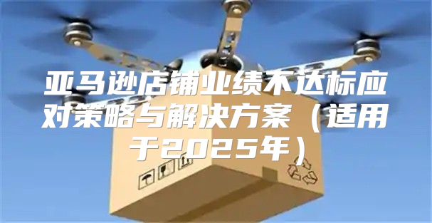 亚马逊店铺业绩不达标应对策略与解决方案适用于2025年