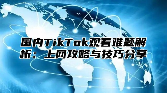 国内TikTok观看难题解析：上网攻略与技巧分享