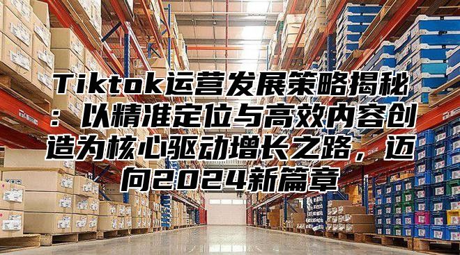 Tiktok运营发展策略揭秘：以精准定位与高效内容创造为核心驱动增长之路，迈向2025新篇章
