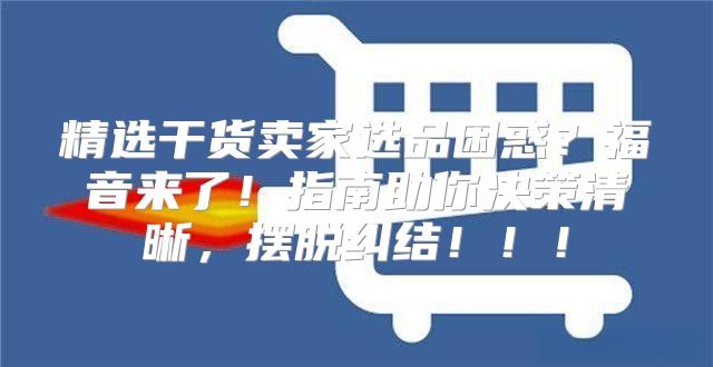 精选干货卖家选品困惑？福音来了！指南助你决策清晰，摆脱纠结！！！