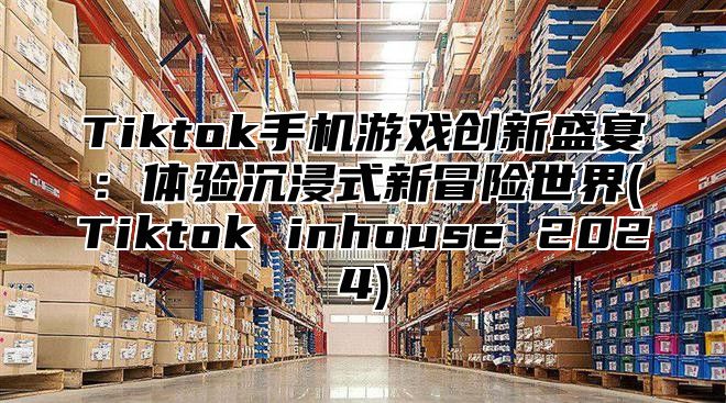 Tiktok手机游戏创新盛宴：体验沉浸式新冒险世界(Tiktok inhouse 2025)