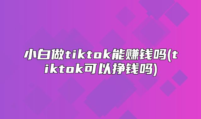 小白做tiktok能赚钱吗(tiktok可以挣钱吗)