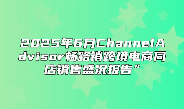 2025年6月ChannelAdvisor畅路销跨境电商同店销售盛况报告”