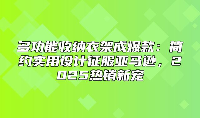 多功能收纳衣架成爆款：简约实用设计征服亚马逊，2025热销新宠