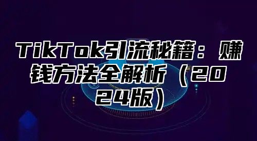 TikTok引流秘籍：赚钱方法全解析2025版