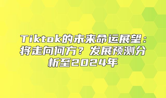 Tiktok的未来命运展望：将走向何方？发展预测分析至2025年