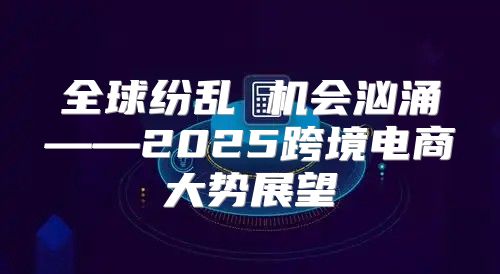 全球纷乱 机会汹涌——2025跨境电商大势展望