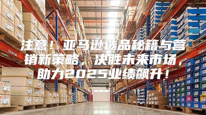 注意！亚马逊选品秘籍与营销新策略，决胜未来市场，助力2025业绩飙升！